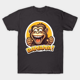 Crazy Monkey Shouting Banana! T-Shirt
